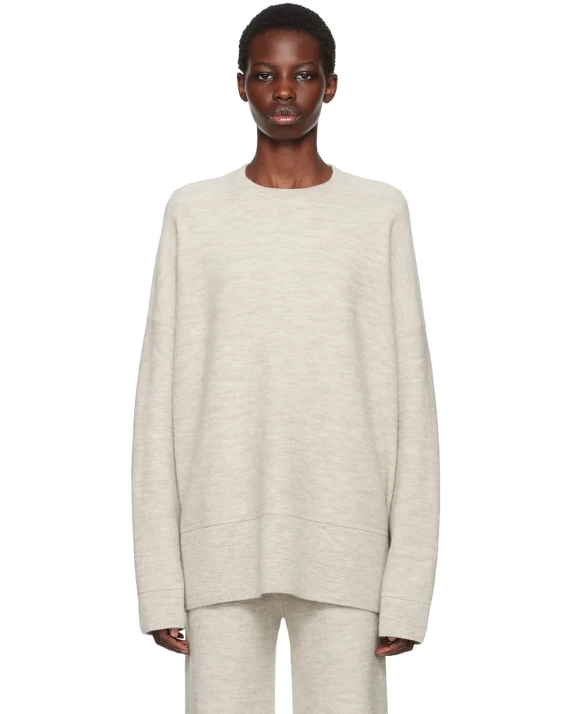 Lauren Manoogian Gray Oversize Crewneck Sweater C01