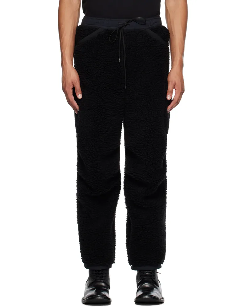 The Viridi-anne Black Boa Cargo Pants A-black