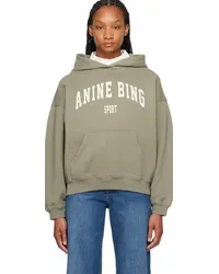 Anine Bing Taupe Harvey Hoodie Green