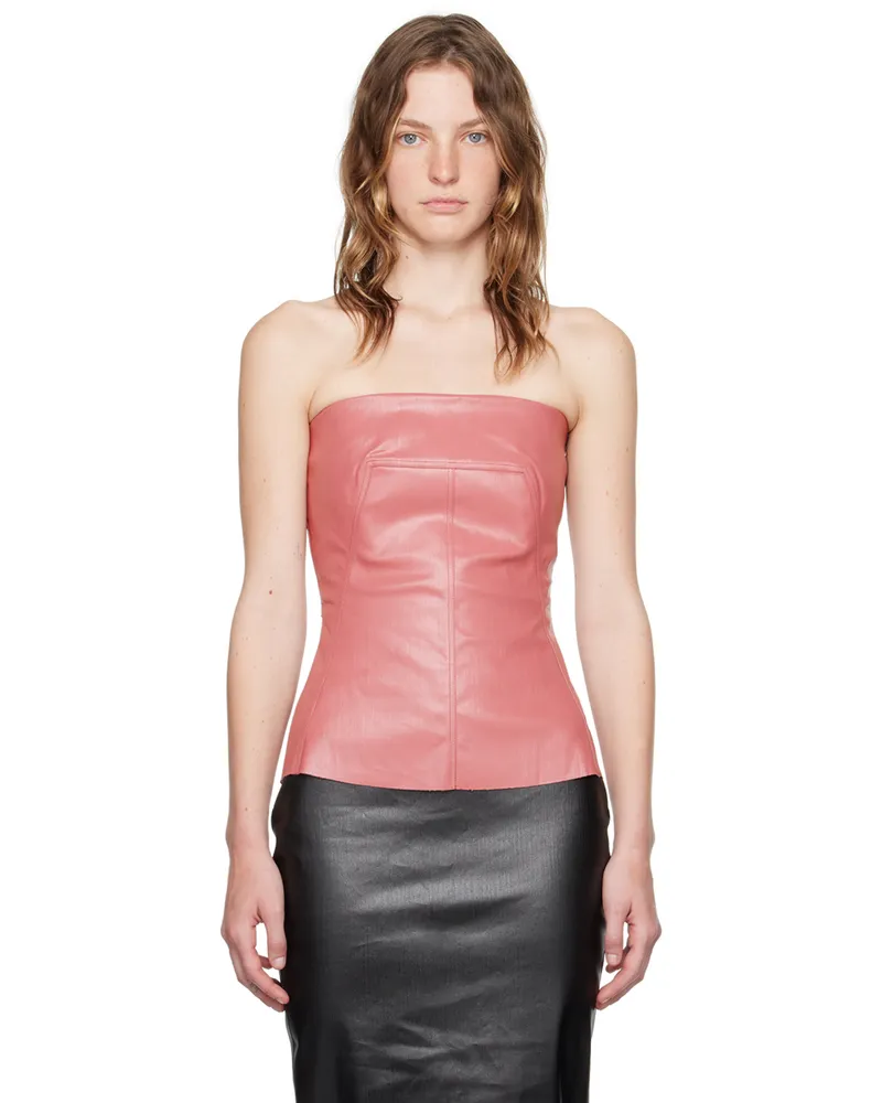 Rick Owens Pink Porterville Bustier Denim Camisole 23