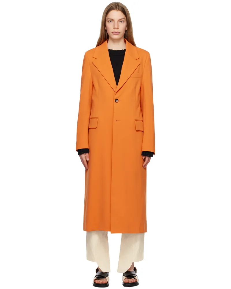 Marni Orange Single-Breasted Coat 00r21