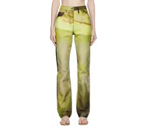 Green Printed Jeans