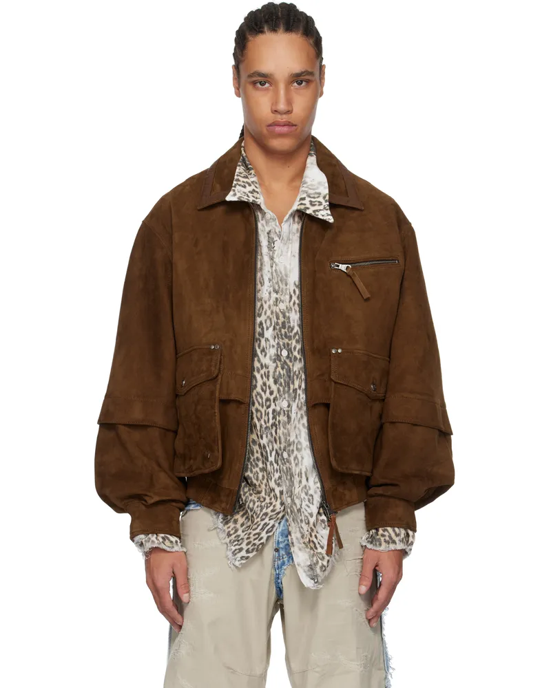 Andersson Bell Brown Mikoos Suede Bomber Jacket