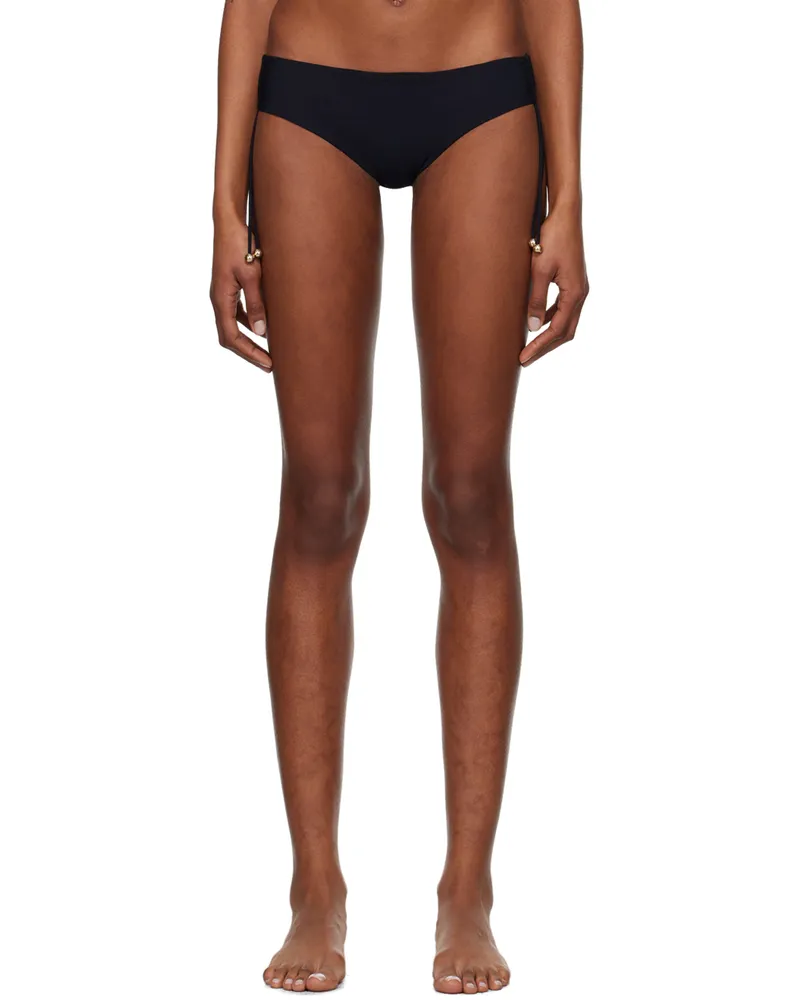 La Perla Black Ruched Bikini Bottom 001