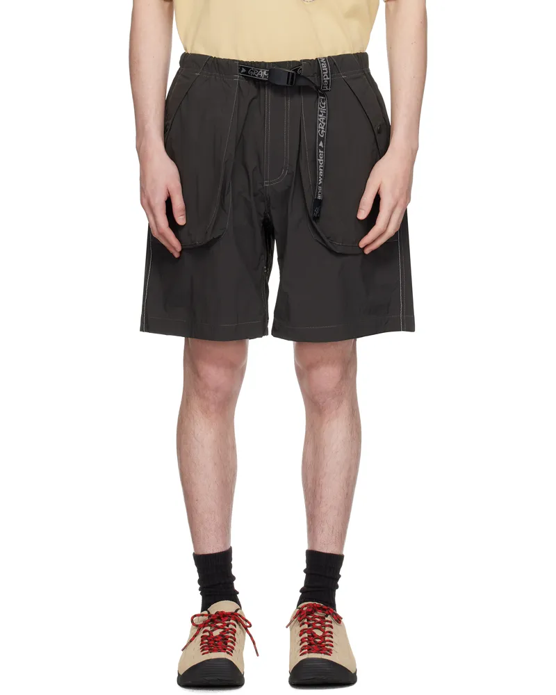 and wander Gray Gramicci Edition Brushed Nylon Shorts Charcoal