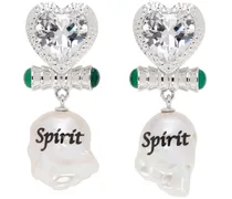 Silver & White 'Spirit' Pearl Drop Earrings