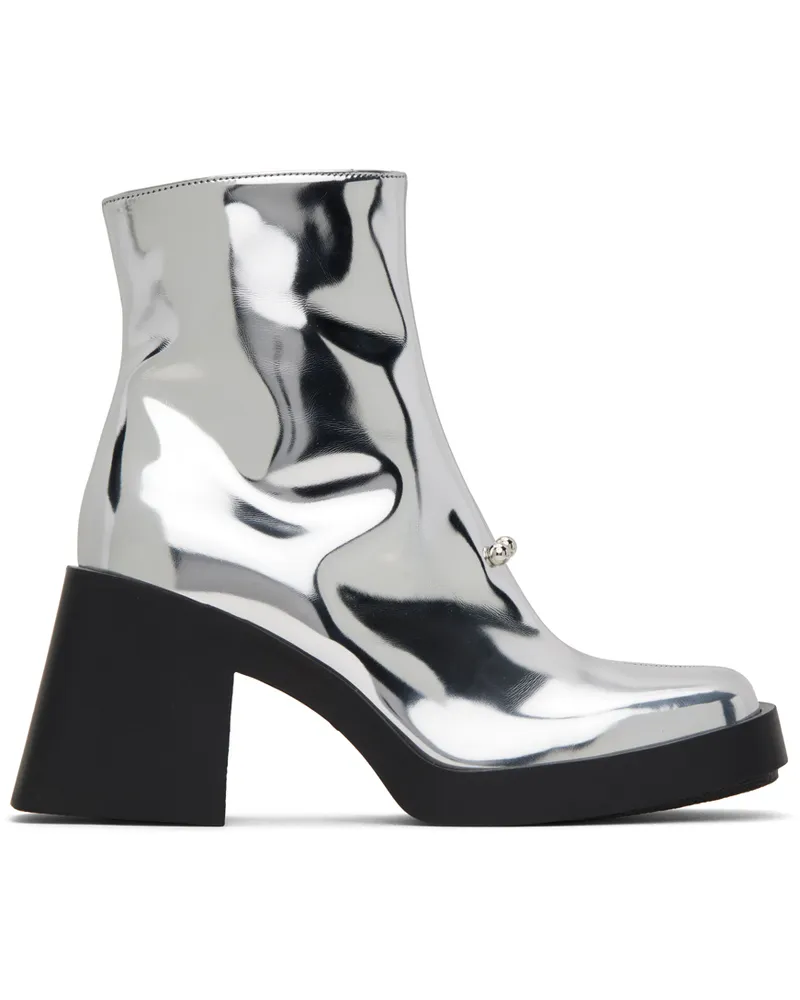 Justine Clenquet Silver Raya Boots Silver