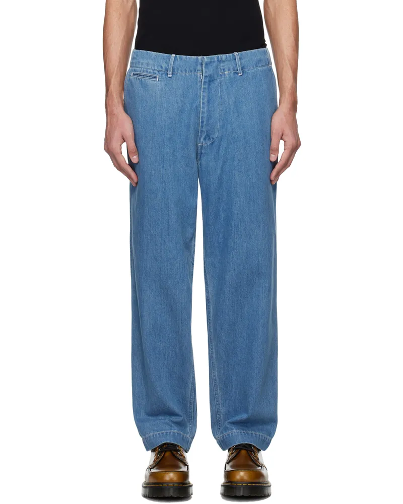 nanamica Blue Wide Jeans Light