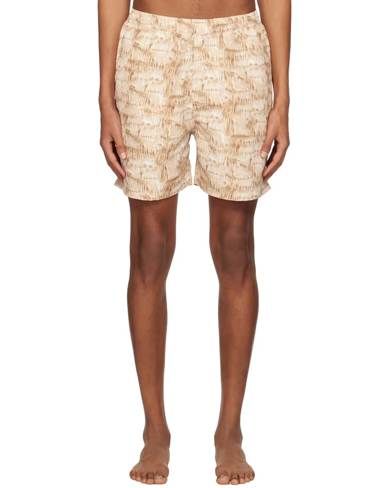 Nanushka Tan Kenan Swim Shorts Aquarelle
