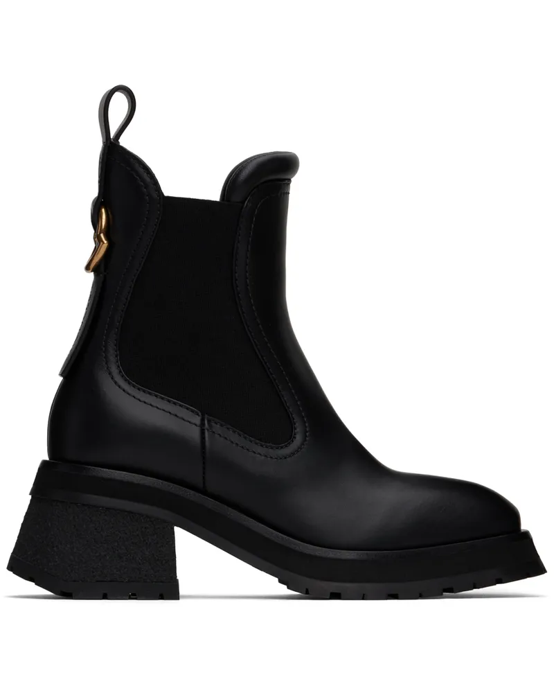 Moncler Black Gigi Leather Chelsea Boots 999