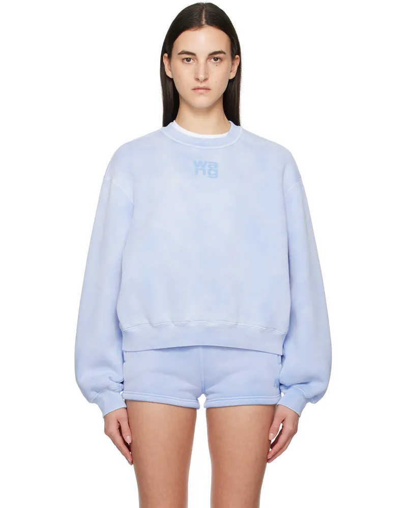Alexander Wang Blue Puff Logo Sweatshirt Washed