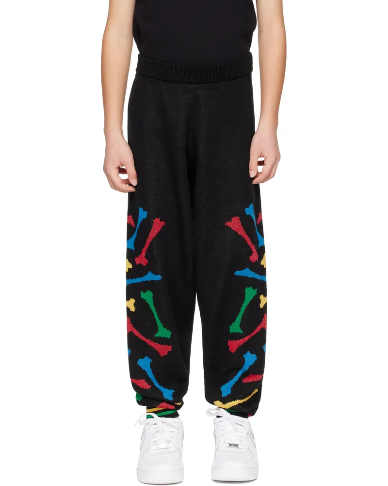 Amiri Kids Black Bones Stacked Sweatpants Black