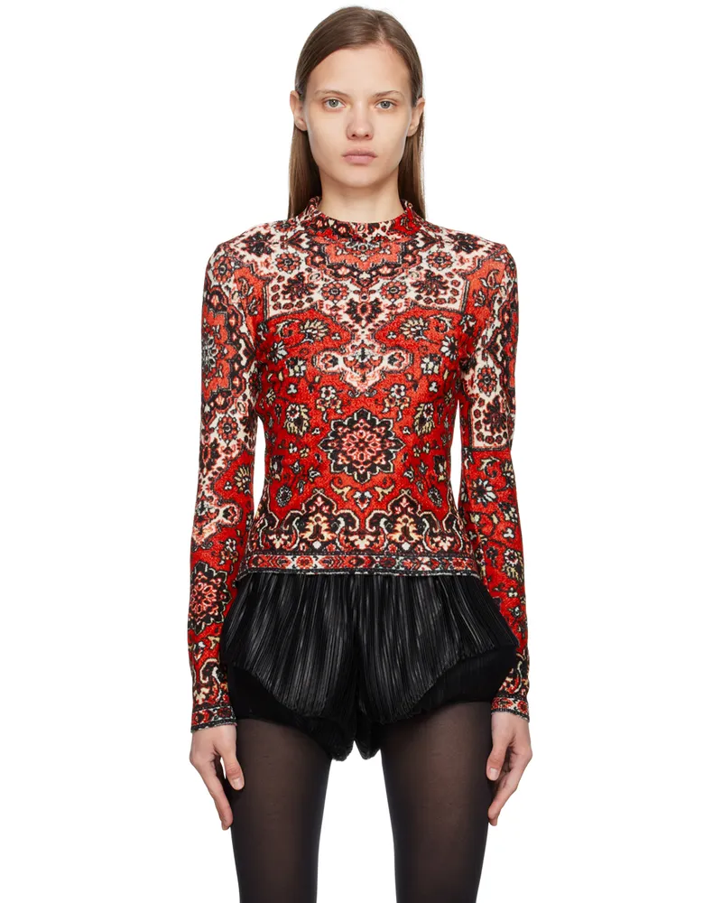 Moschino Red Rug Print Sweater J1115