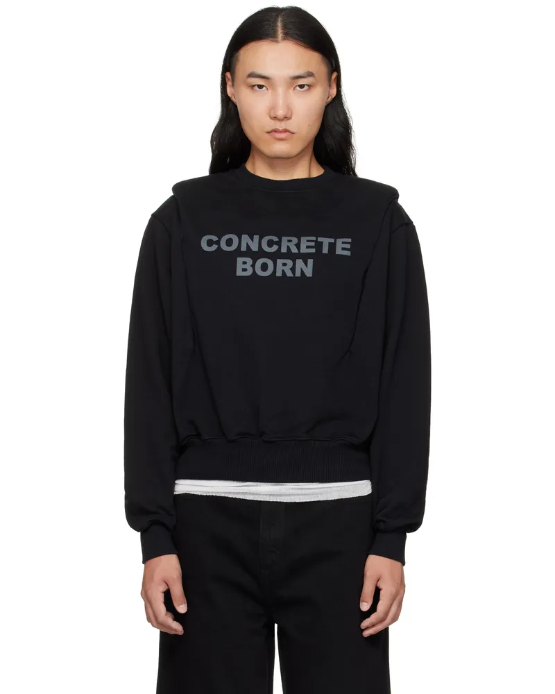 Han Kjøbenhavn Black Collared Crewneck Sweatshirt Black