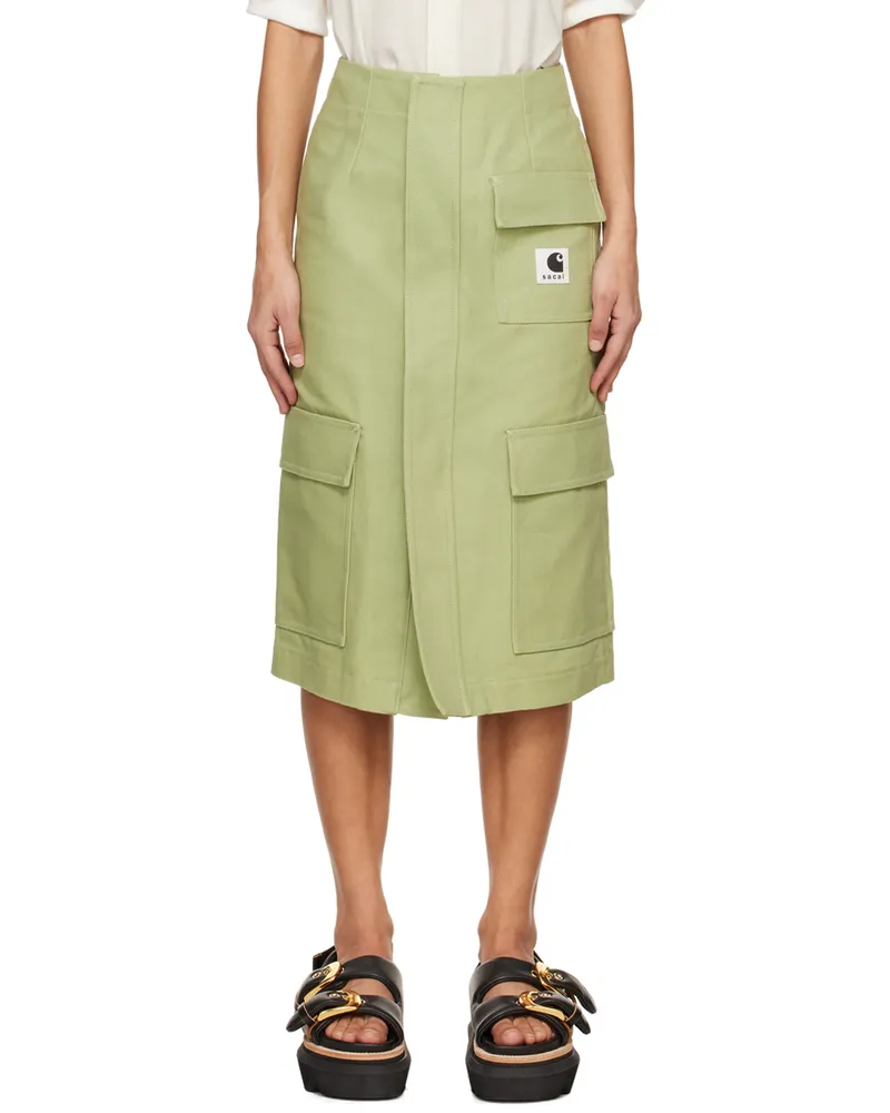 Sacai Green Carhartt WIP Edition Midi Skirt 589