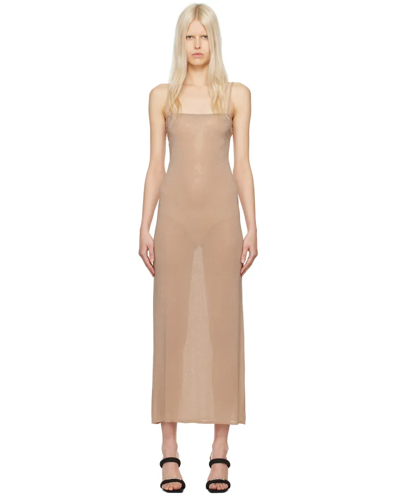 Alexander Wang Beige Bead Midi Dress 669a