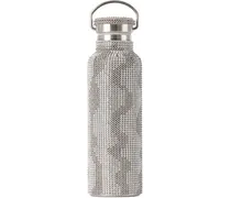 Black & Silver Squiggle Rhinestone Water Bottle