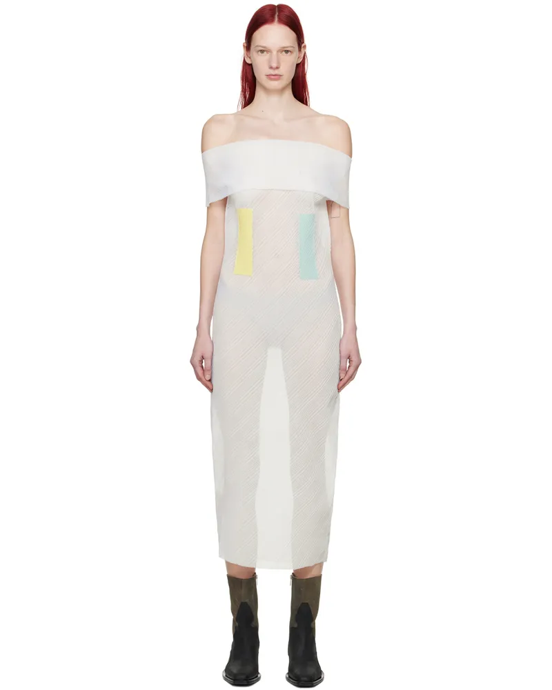 Eckhaus Latta Blue & White Alto Midi Dress Magnolia