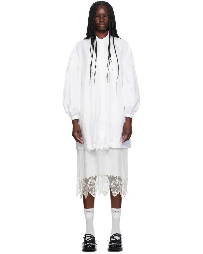 Simone Rocha White Trapeze Midi Dress White