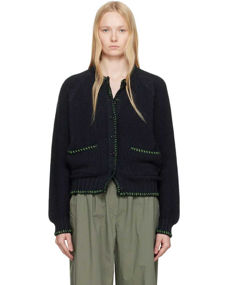 YMC Black Lotus Cardigan 01-black