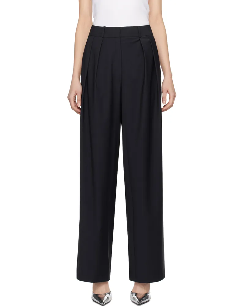 FRANKIE Shop Navy Ripley Pleated Trousers Navy