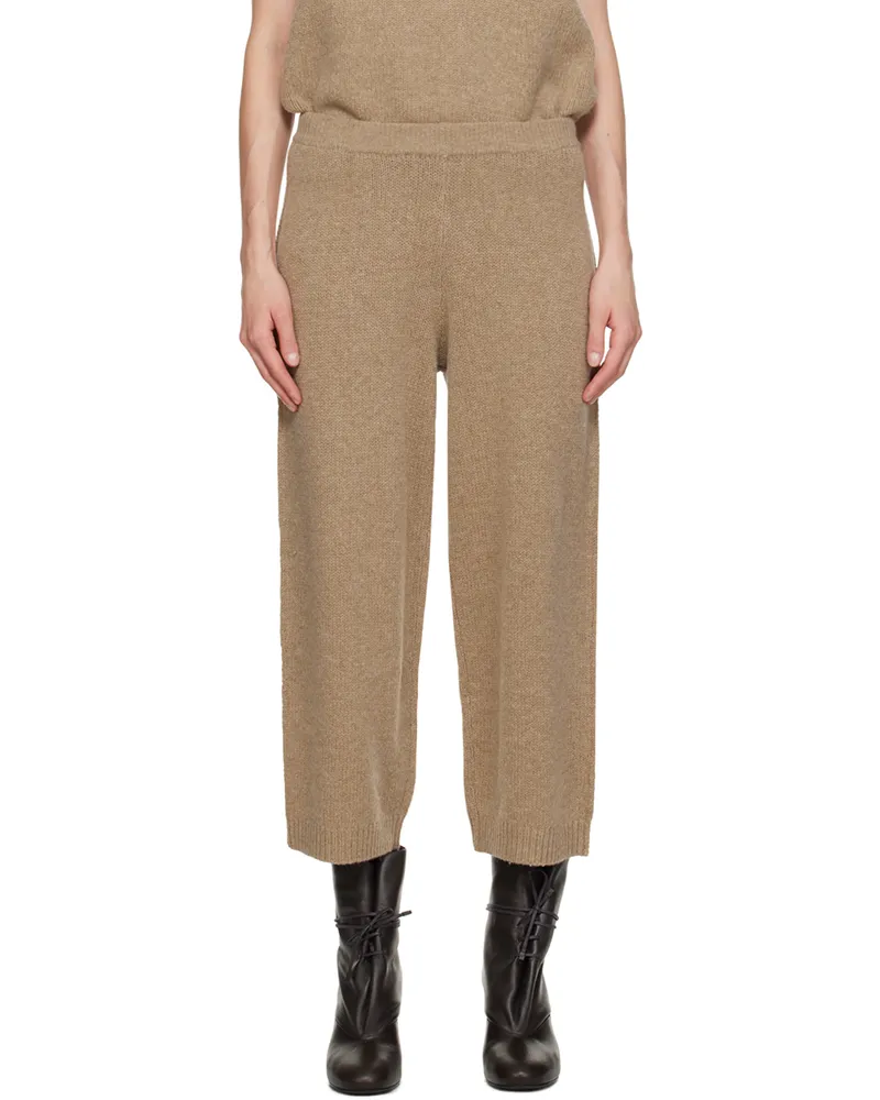 Deiji Studios Beige 'The Seam Knit' Lounge Pants Wheat