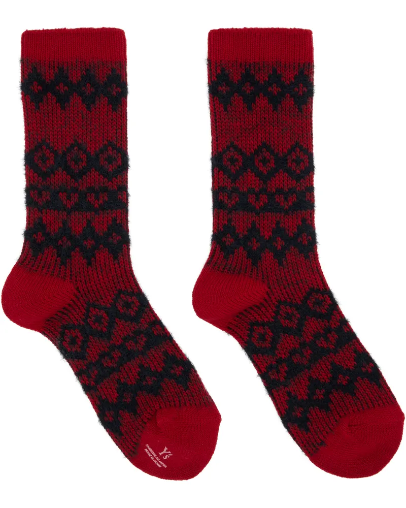 Yohji Yamamoto Red Nordic Socks 2