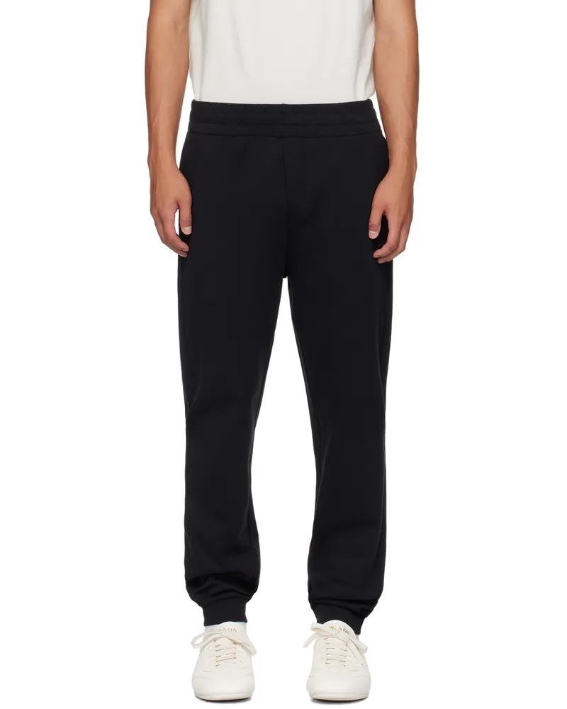 Moncler Black Plaque Sweatpants 999