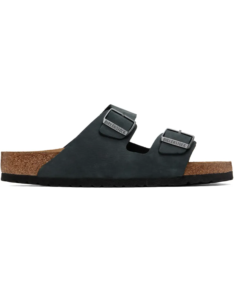 Birkenstock Black Regular Arizona Oiled Leather Sandals Black