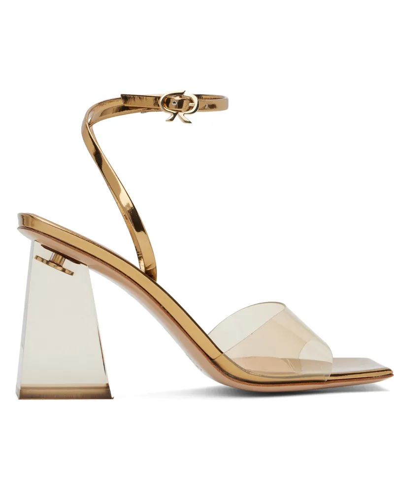 Gianvito Rossi Gold Cosmic 85 Heeled Sandals Mekong+mekong
