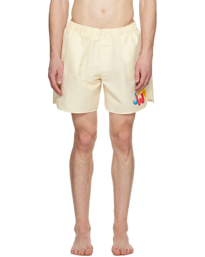 J.W.Anderson Off-White Orange Print Swim Shorts 46