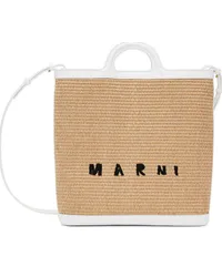 Marni Beige & White Tropicalia Crossbody Tote Z0tsand