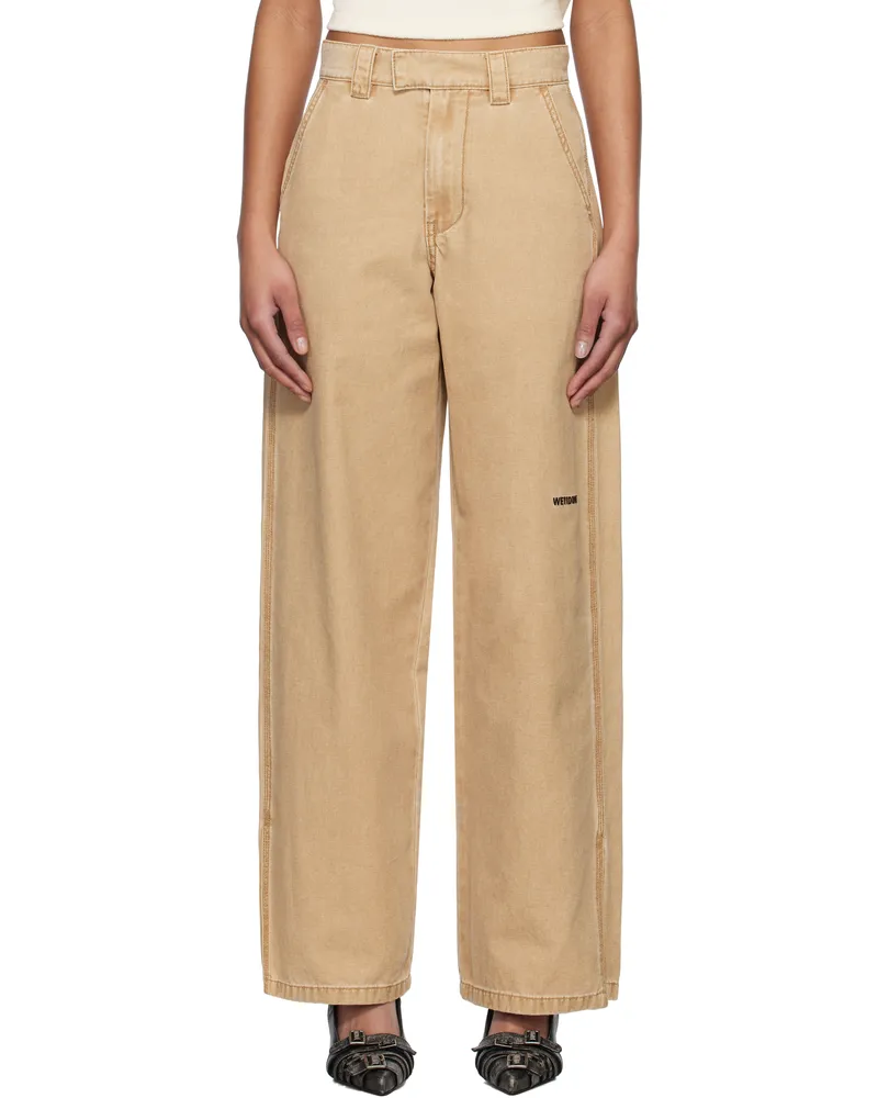 WE 11 DONE Beige Work Trousers Beige