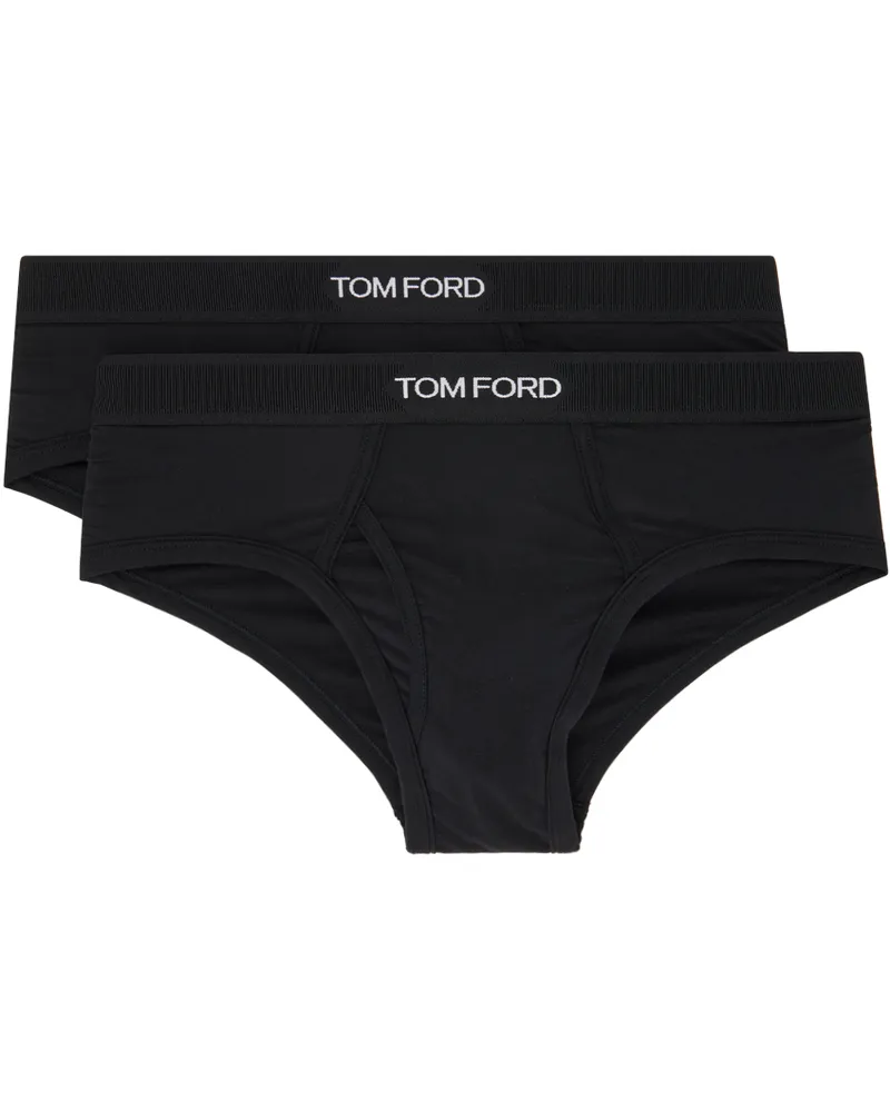 Tom Ford Two Pack Black Cotton Briefs