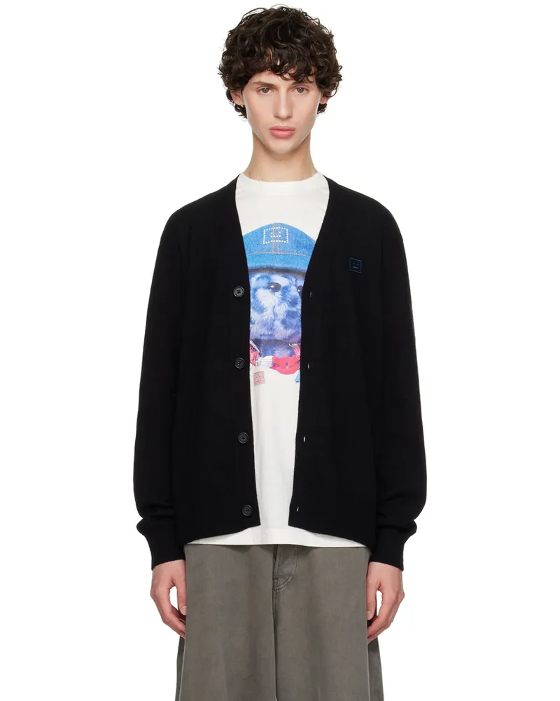 Acne Studios Black V-Neck Cardigan 900