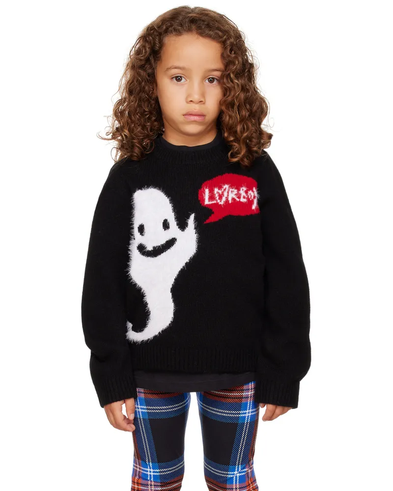 Charles Jeffrey Loverboy SSENSE Exclusive Kids Black Loverboy Sweater Ghost