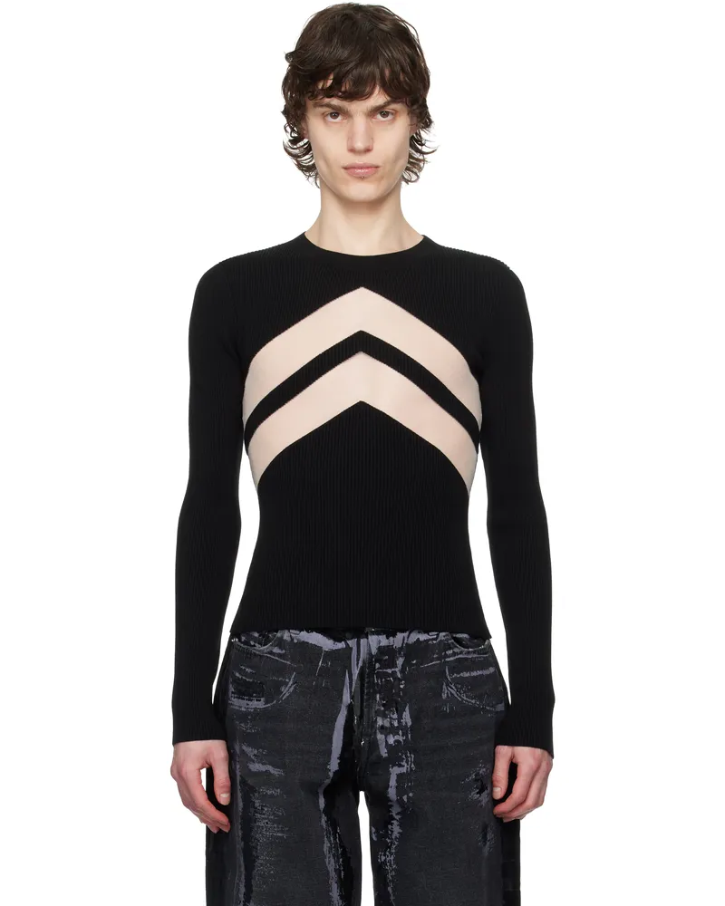 Jean Paul Gaultier Black 'The Chevrons' Sweater 00-black