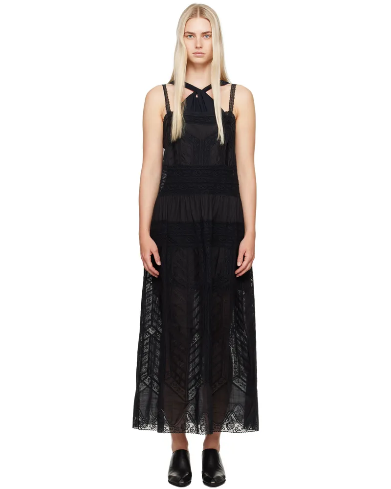 Zimmermann Black Halliday Slip Dress Black
