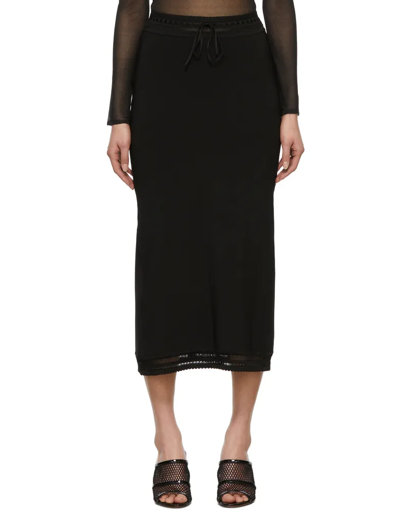 Alaïa Black Lace Midi Skirt 999