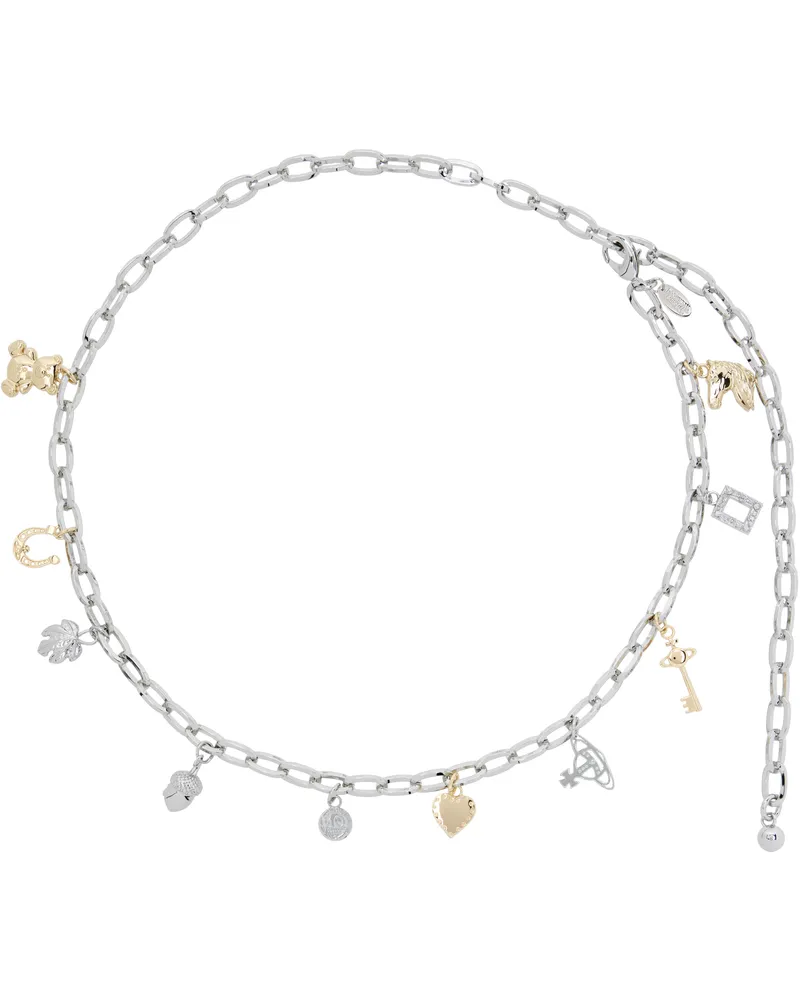 Vivienne Westwood Silver & Gold Multi Charm Belt P404