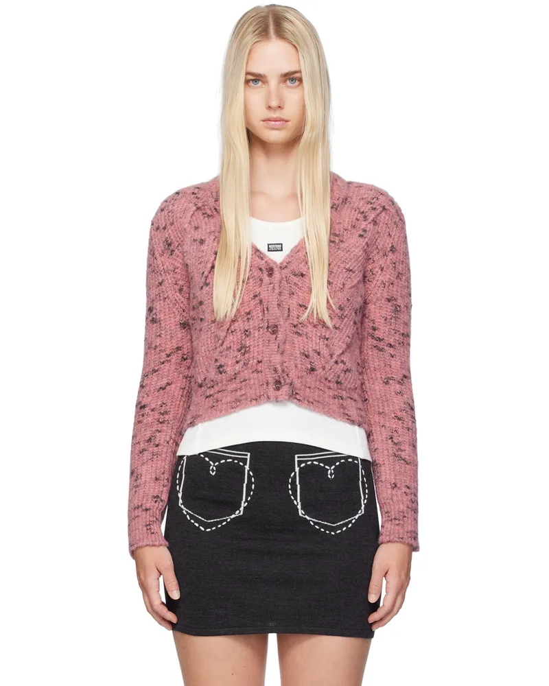 Moschino Pink Cable Knit Cardigan 1199