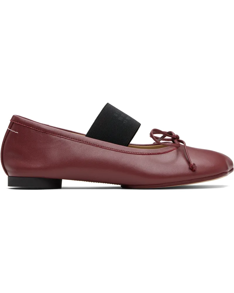 Maison Margiela Burgundy Anatomic Numeric Ballerina Flats T5085