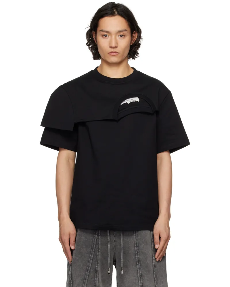 Feng Chen Wang Black Double Collar T-shirt Black