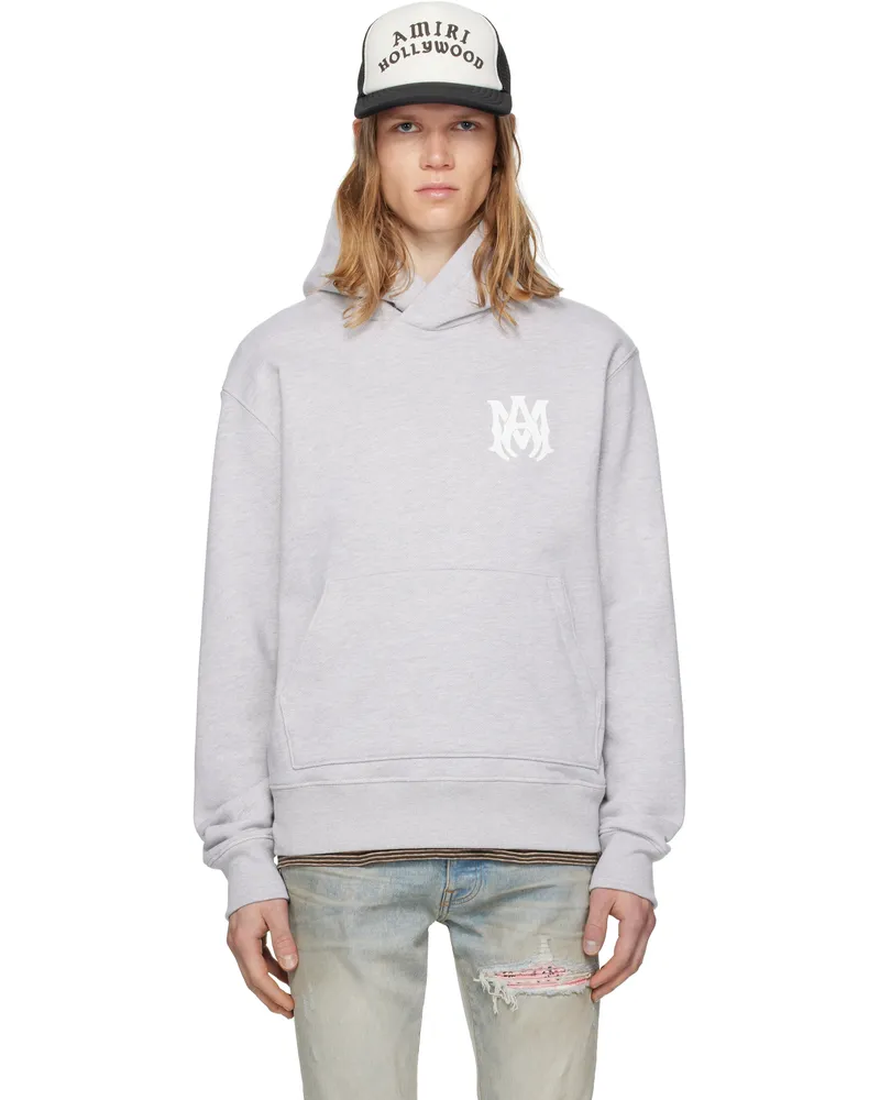 Amiri Gray MA Core Logo Hoodie Grey