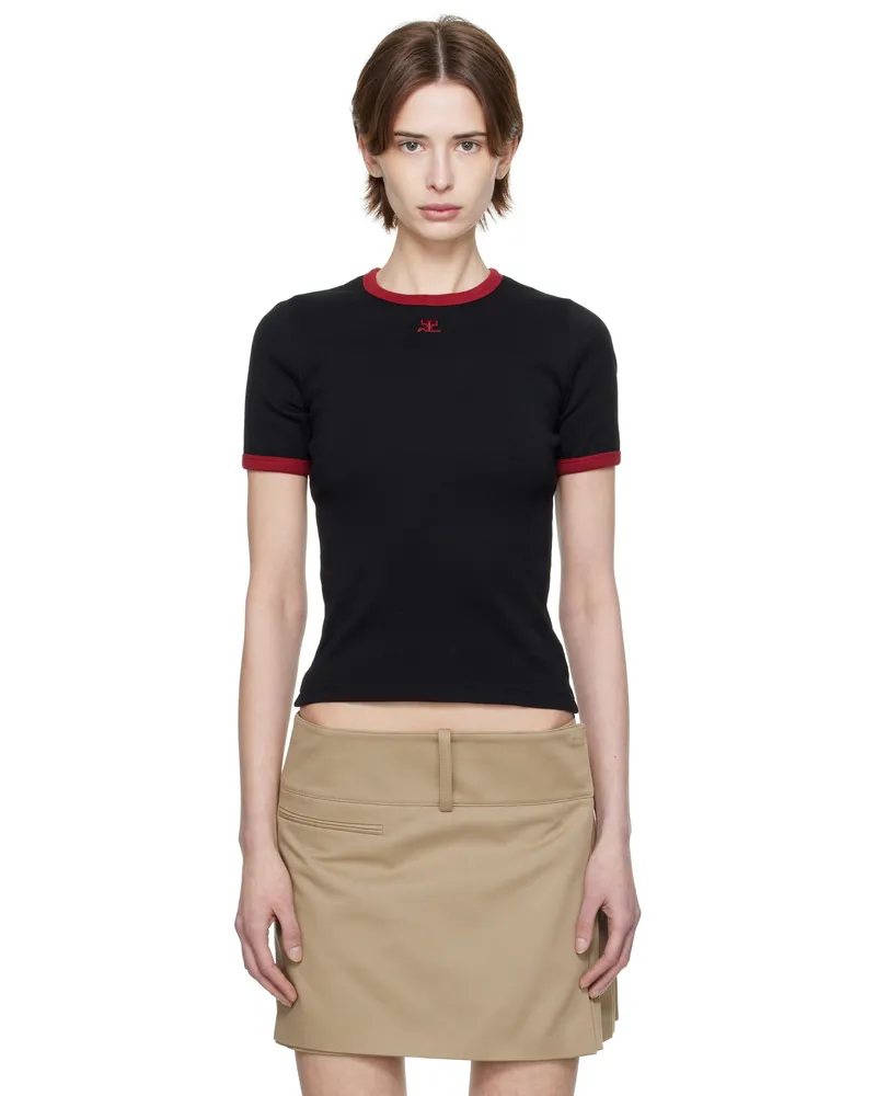 Courrèges Black & Red Heritage T-shirt B087