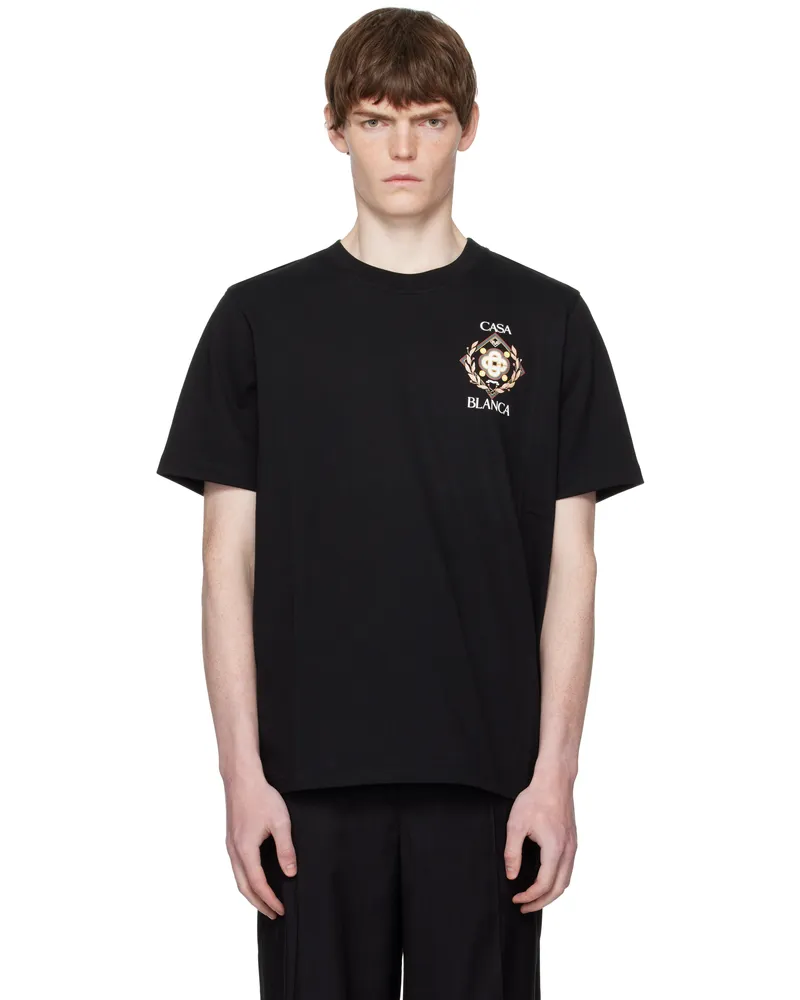 Casablanca Paris Black Tennis Club Icon Short-Sleeve T-Shirt Black