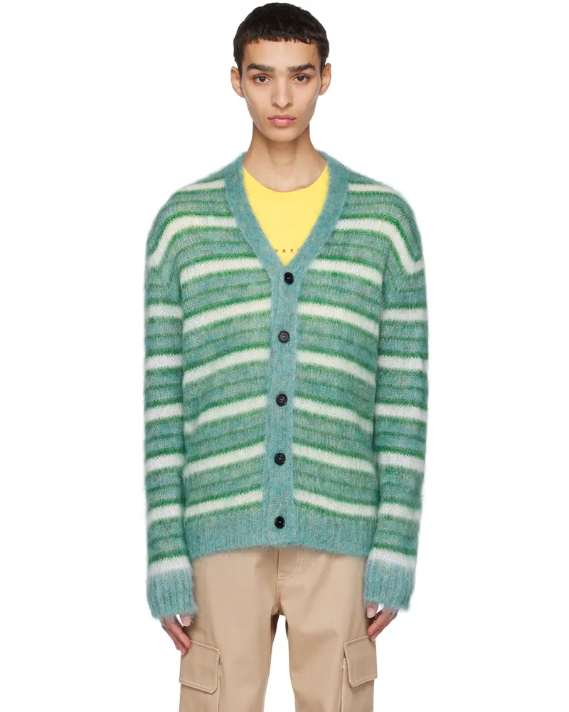 Marni Blue Striped Cardigan Rgb38