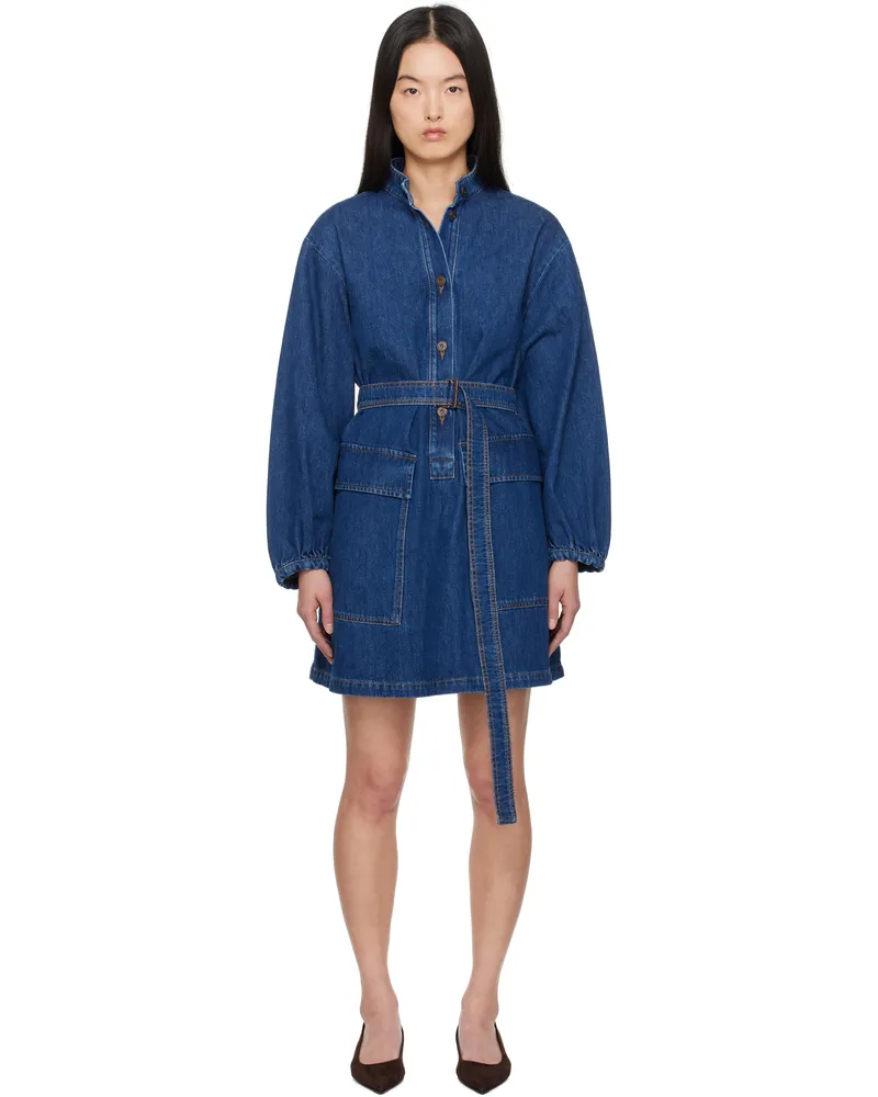 Max Mara Blue Euro Denim Minidress 002