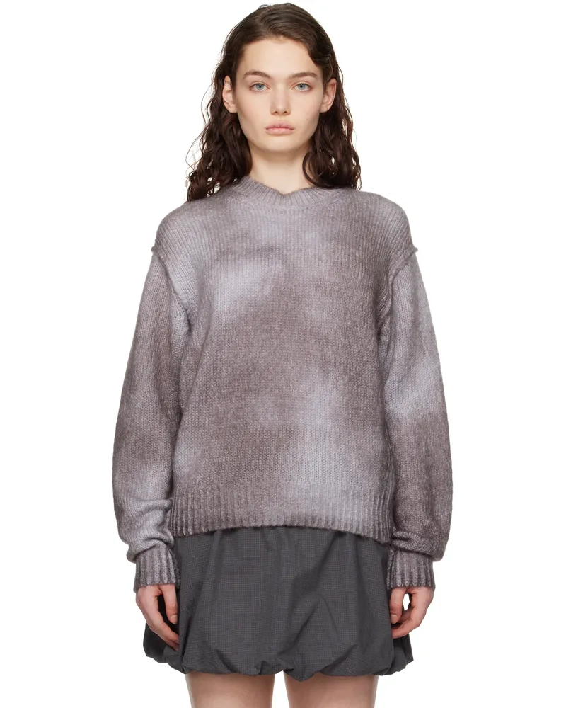 Acne Studios Gray Sprayed Knit Sweater Aa2