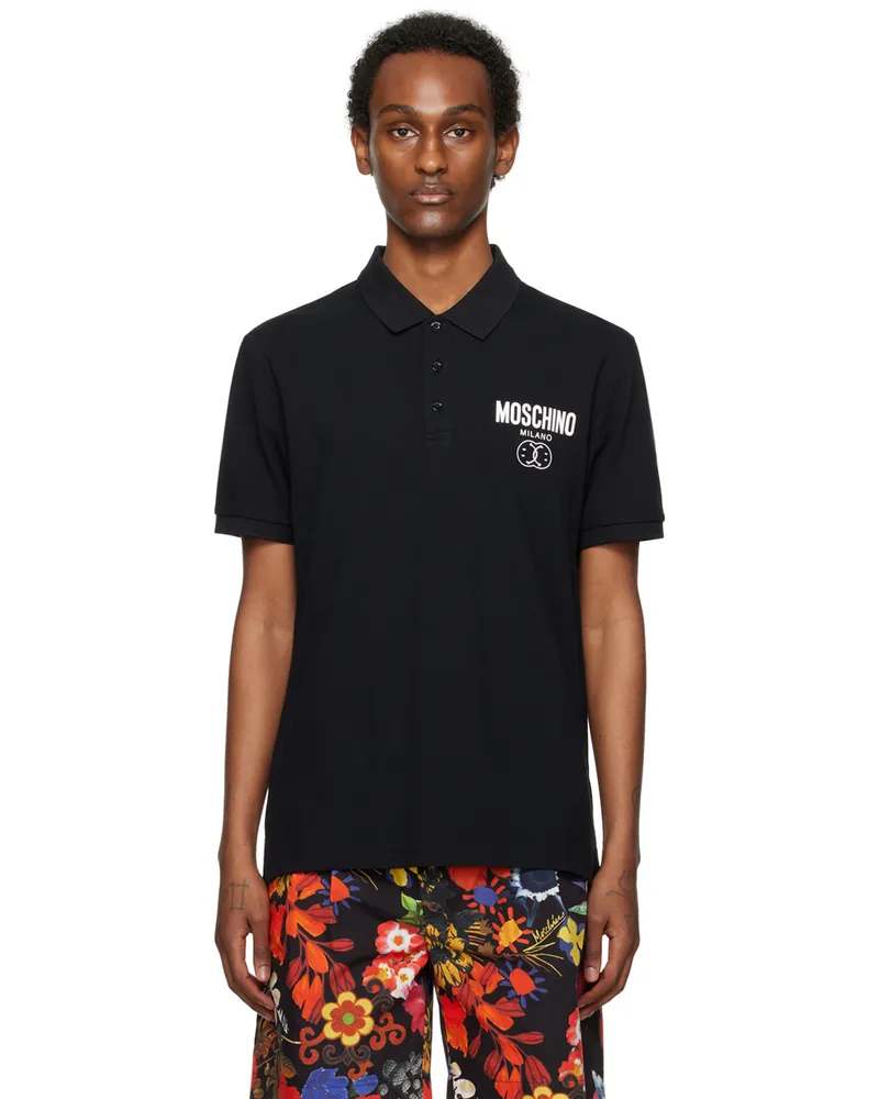 Moschino Black Double Smiley Polo A1555